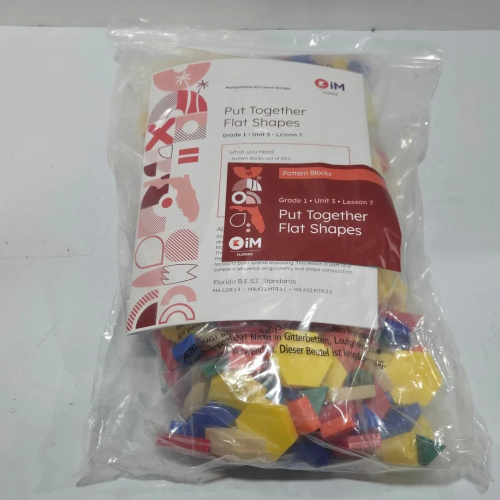 hand2mind Plastic Pattern Blocks Set of 250 Math Manipulatives Kit samples